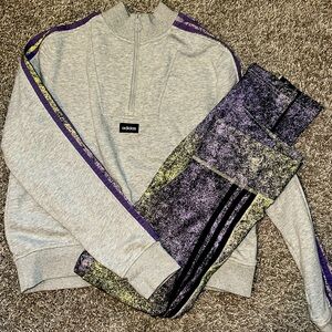 adidas Gray and Purple Leggings